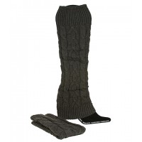 Socks/ Leg Warmers - Knitted Leg Warmers - Dark Gray - SK-F1004DGY